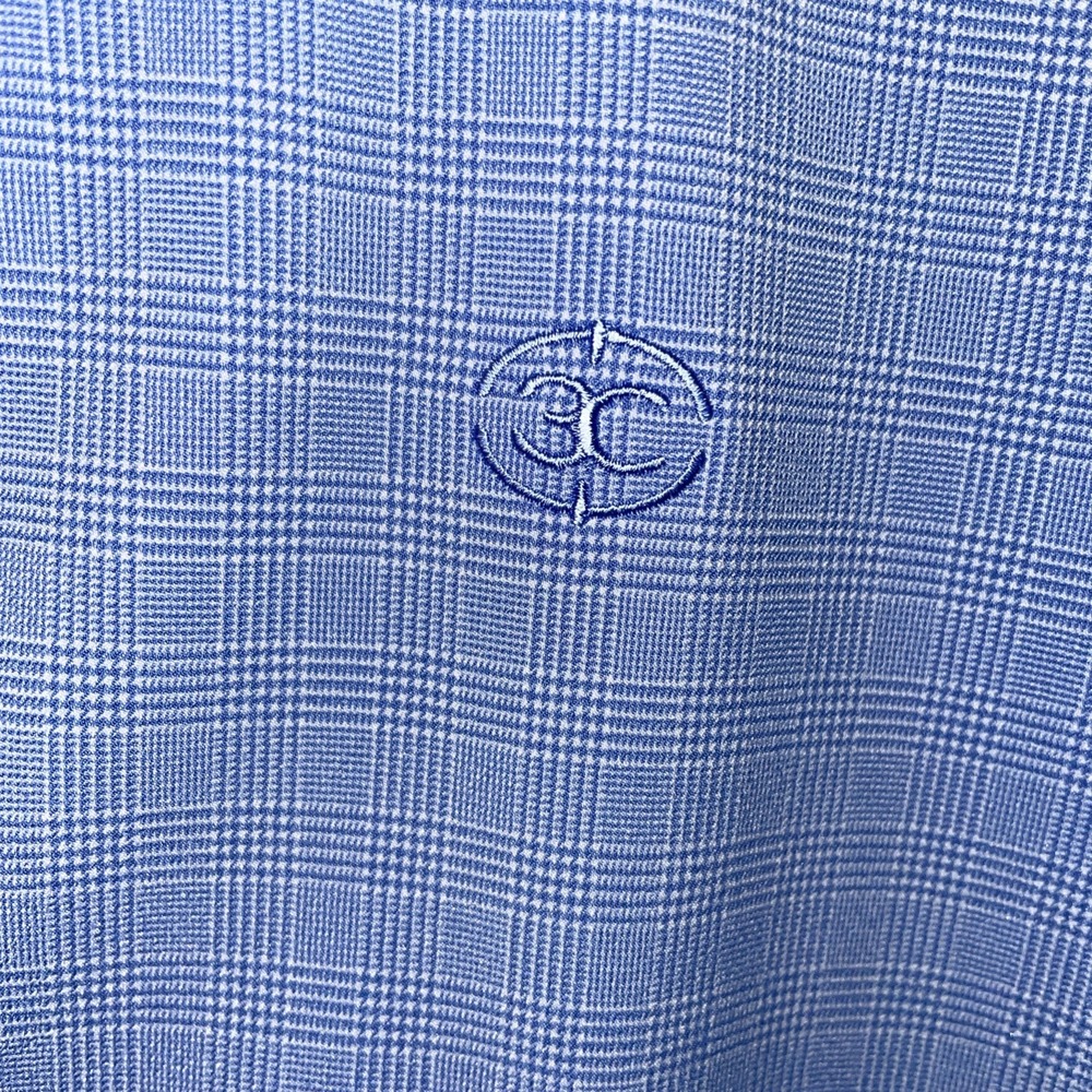 Mizzen+Main Leeward Dress Shirt Medium Standard Fit Blue Glen‎ Plaid Stretch - Picture 4 of 8